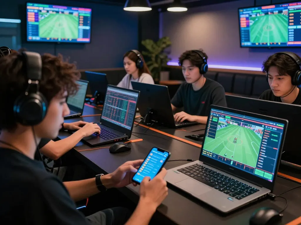 Players engaged in exciting online sports betting activities at HM88, showcasing strategic gameplay and vibrant atmosphere