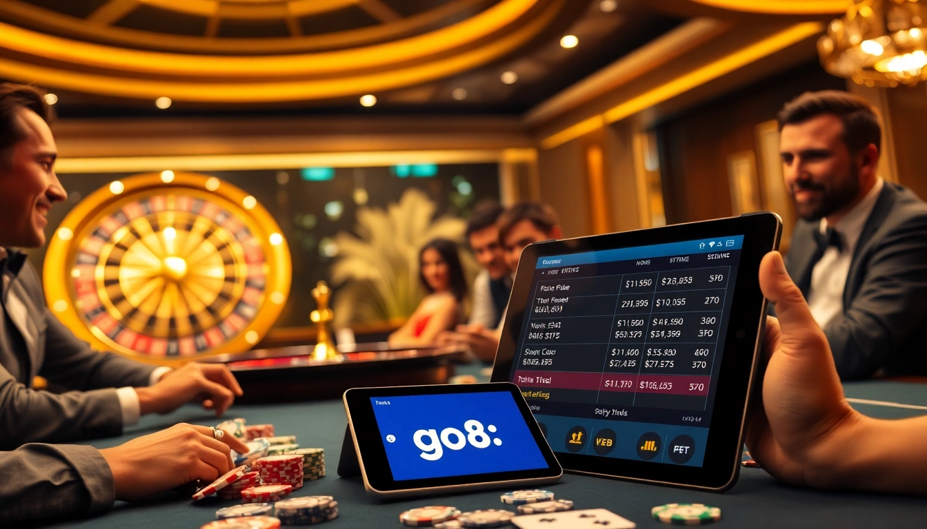 Strategically bet at a luxury casino with go8 online gaming elements.
