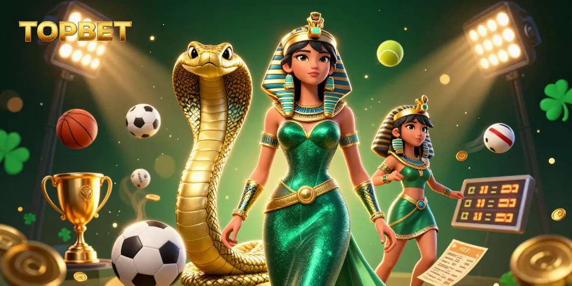 Experience thrilling sports betting dynamics with TOPBET in this vibrant 3D casino scene.