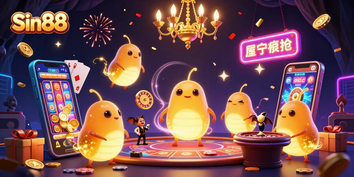 Experience the thrill of Sin88 with vibrant glowworms lighting up a dynamic cave casino scene.