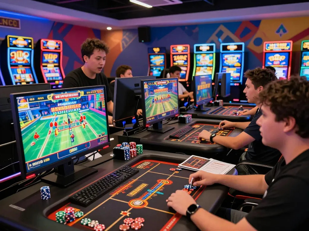 Engaged players enjoying 789P casino games in a vibrant gaming lounge