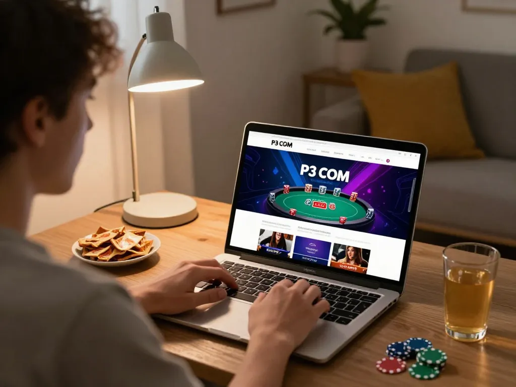 Engaging with the p3 com online casino platform for exciting poker gameplay at home.