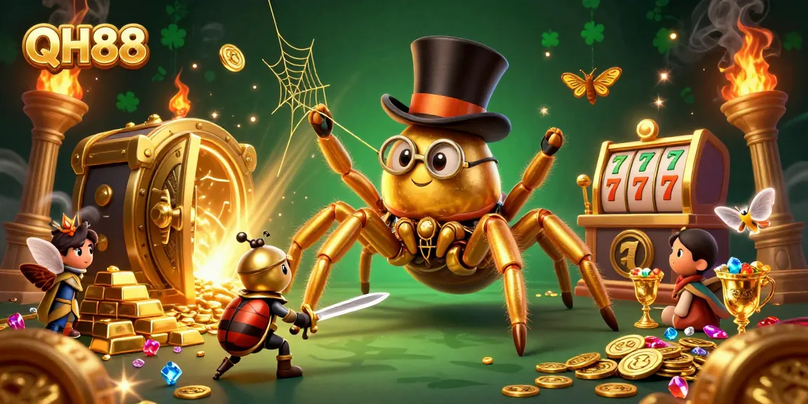 Experience thrilling gameplay and big wins at QH88 with engaging casino characters and golden treasures.