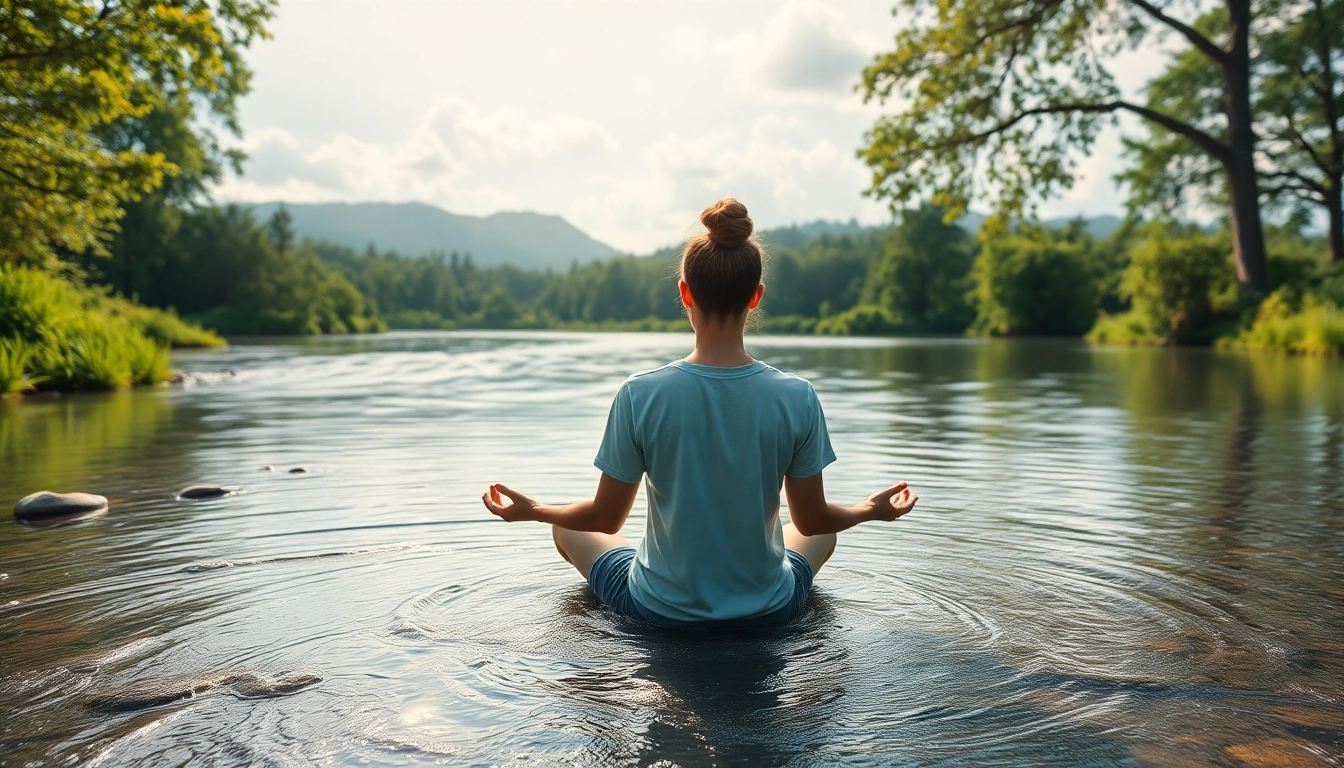 Person meditating in nature, illustrating techniques to manage stress and anxiety.