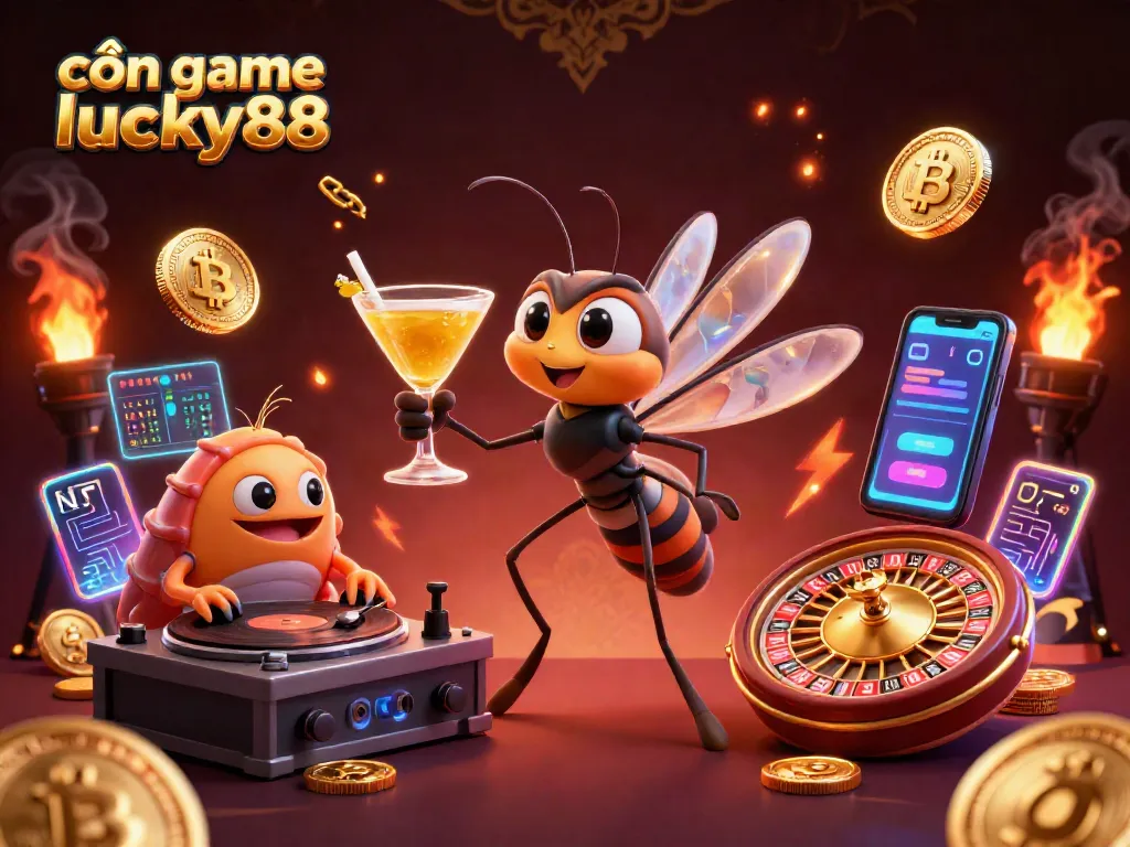 Cashing in on cổn game lucky88 with vibrant casino characters and dynamic crypto elements.