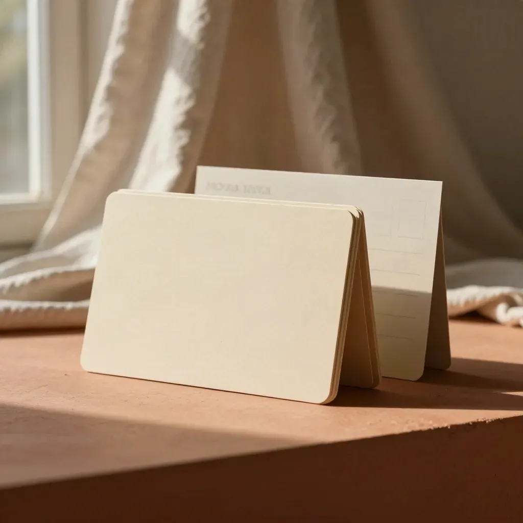 Pacchetto strategia compatto su base in terracotta con card neutra e fascia morbida.