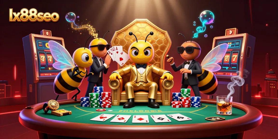 Play thrilling games at lx88seo with an ultra-detailed scene displaying casino elements and colorful characters.