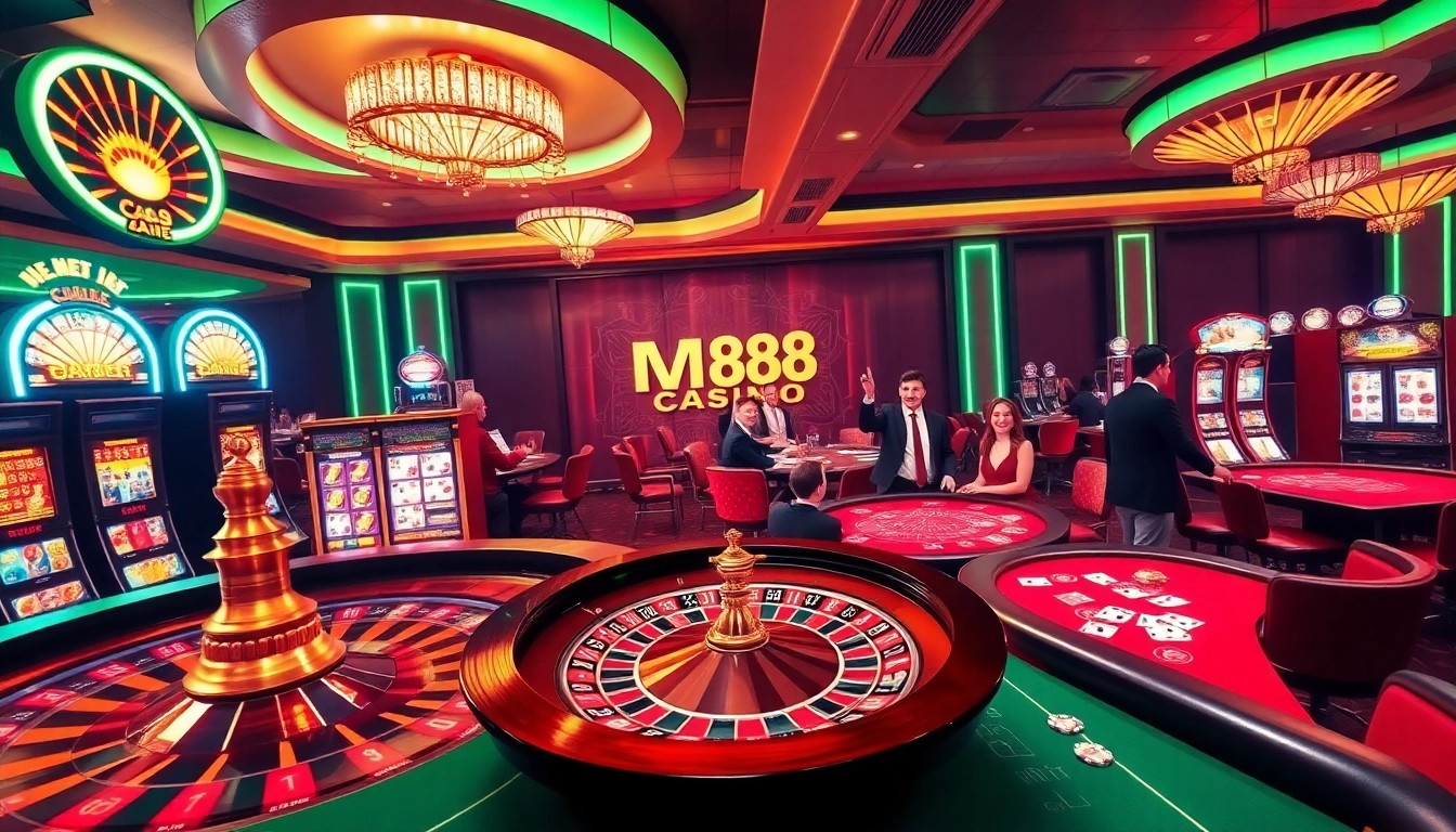 Players winning big at MM88 COM casino tables and slots, showcasing vibrant entertainment and excitement.