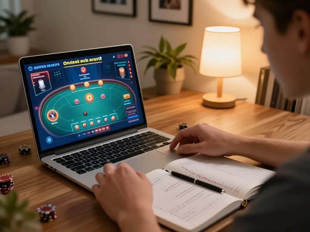 Playing TG 88 online casino with engaging gameplay strategies in a cozy home setting