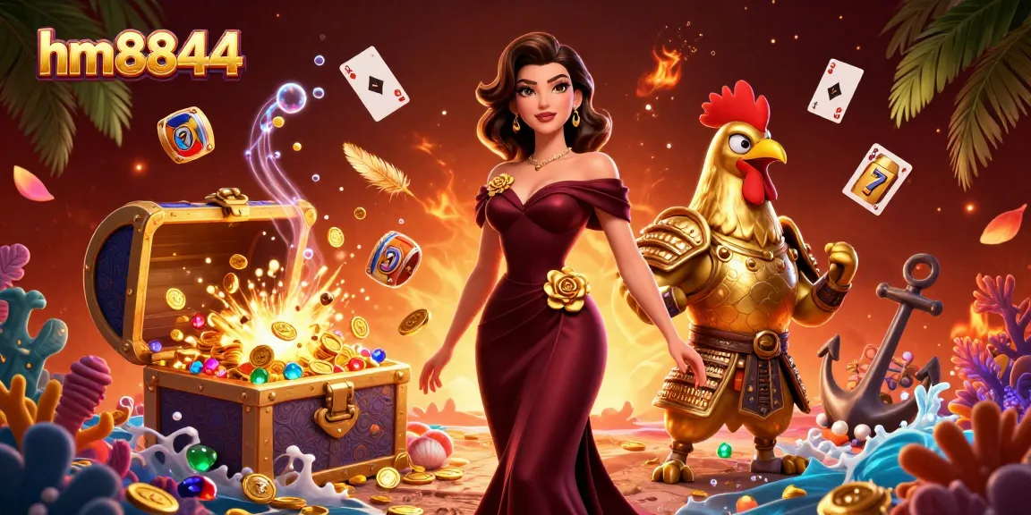 Experience thrilling wins at hm8844 casino with dynamic slot reels amidst a glamorous scene.
