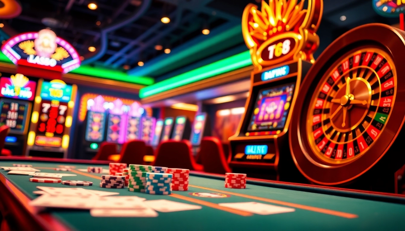 Experience excitement at TG88 casino with vibrant tables, cards, and jackpots.