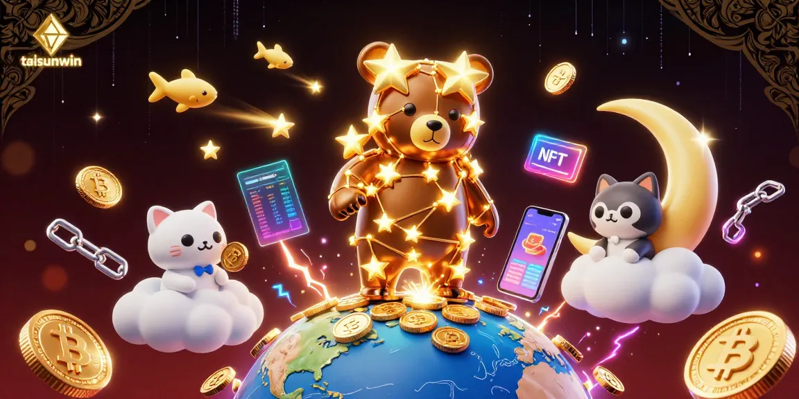 Play exciting games at taisunwin with vivid golden star characters and crypto elements.