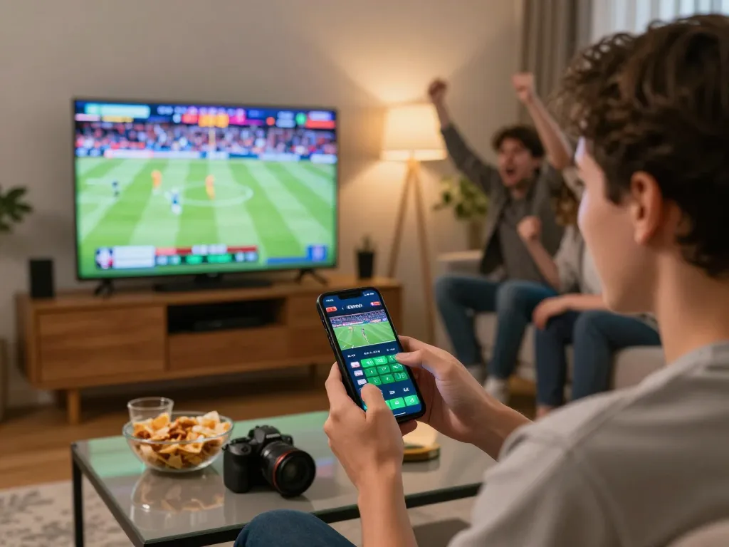 Engaging sports betting scene on https://www.mnm88.com/ with mobile app betting interface, showcasing a vibrant environment.