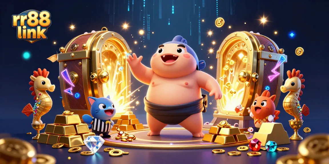 Engage with the rr88 link in a vibrant underwater casino scene featuring dynamic characters and treasures.