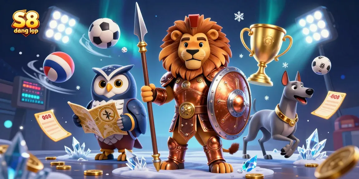S8 đăng nhập offers a thrilling gaming experience with vibrant characters and dynamic elements showcasing sports betting action.