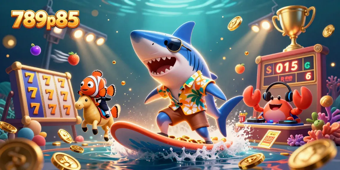 Experience thrilling gameplay at 789p85 with a vibrant casino scene featuring 3D characters and slot elements.