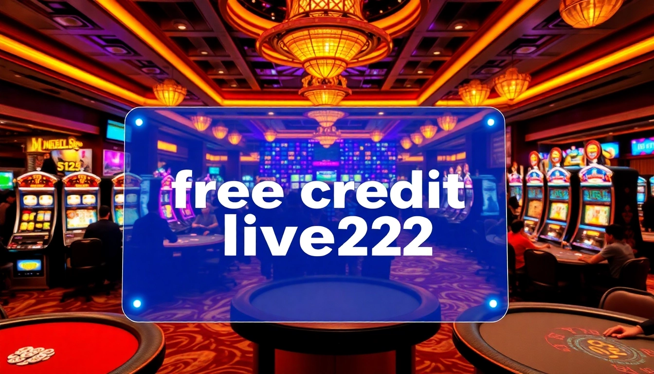 Win big with free credit live22 at an exciting casino table, showcasing vibrant gaming action.