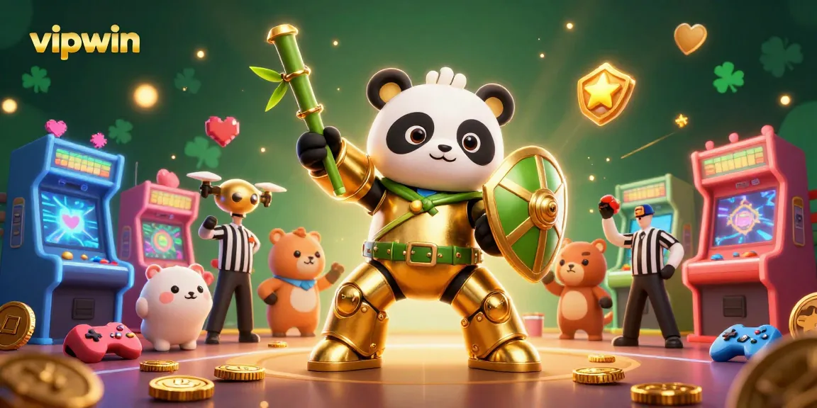 Experience thrilling gameplay with vipwin in a vibrant 3D casino tournament featuring colorful game machines.