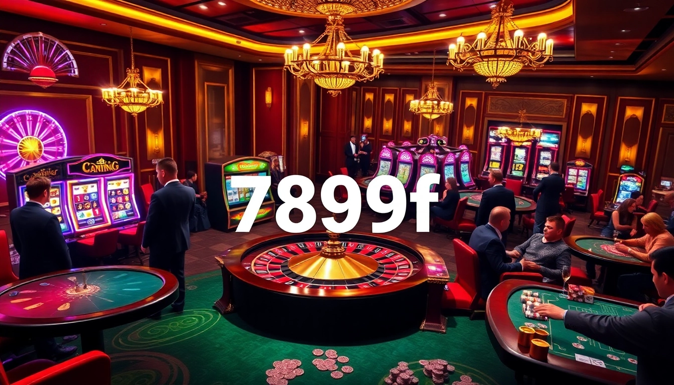 Engaging scene of gamblers playing blackjack and roulette at 789f online casino.