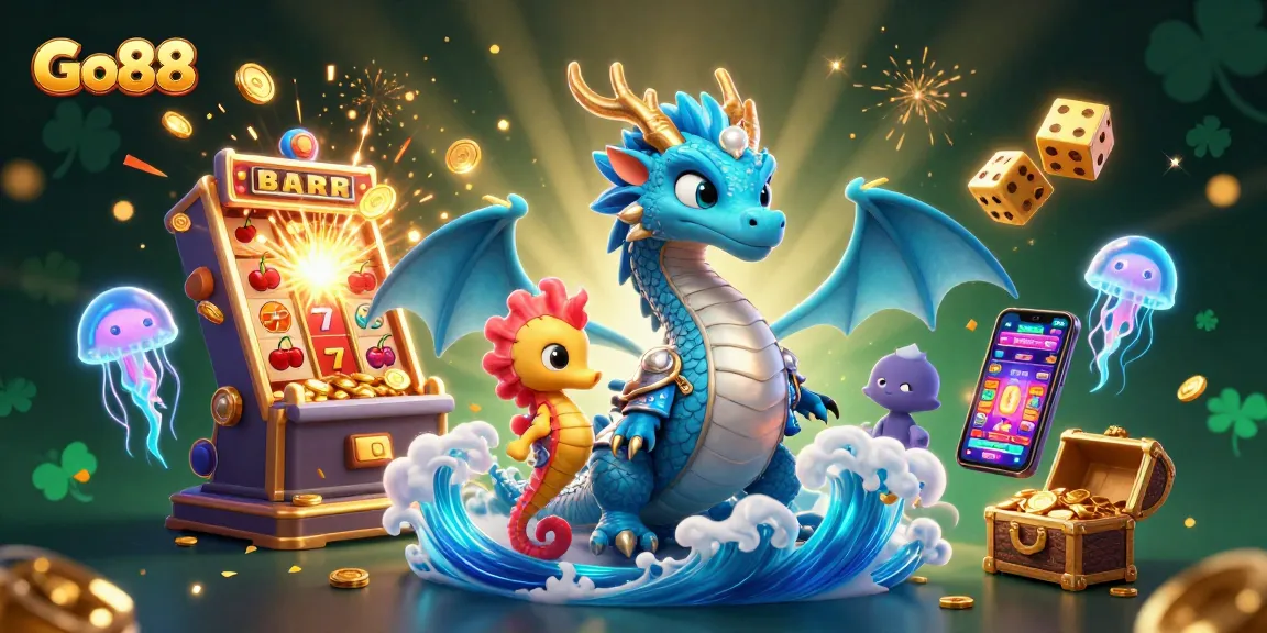 Win big at Go88 with an exciting 3D casino scene featuring vibrant characters and thrilling game elements.