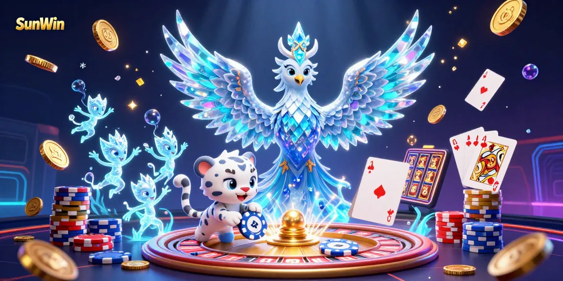 Spin and win at SunWin with vibrant 3D characters amidst dazzling casino elements.