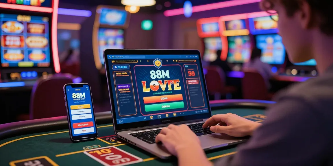 88m online casino gaming experience with player engaged in live betting in vibrant digital casino.